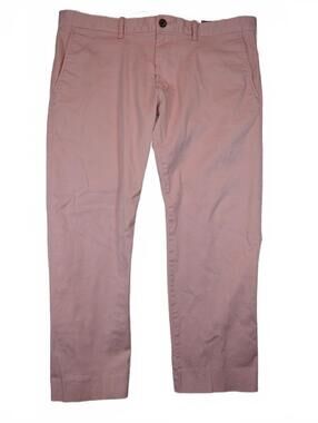 J.Crew Flex Slim Chino Casual Dress Cotton Pants Light Pink Twill Mens 38x25 HEM